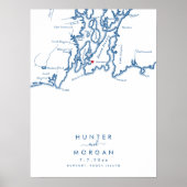 Newport RI Wedding Modern Guest Book Poster (Vorne)