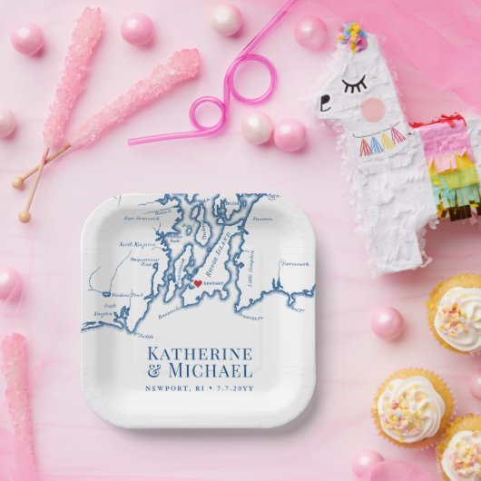 Newport RI Wedding Party Pappteller (Party)