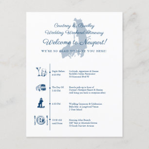 Newport RI Wedding Reception Zeitleiste Begleitkarte