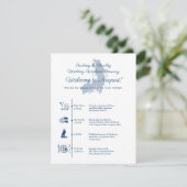 Newport RI Wedding Reception Zeitleiste Begleitkarte (Stehend Vorderseite)