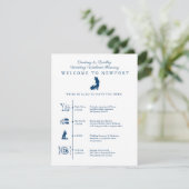 Newport RI Wedding Weekend Interreary Timeline Begleitkarte (Stehend Vorderseite)