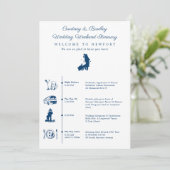Newport RI Wedding Weekend Interreary Timeline Einladung (Stehend Vorderseite)