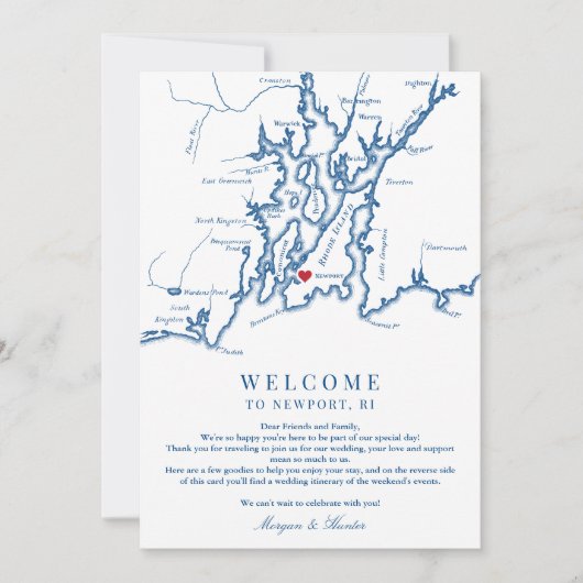 Newport RI Wedding Welcome Weekend Tour Dankeskarte (Vorderseite)