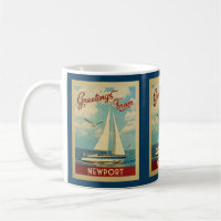 Newport Sailboat Vintage Travel Oregon