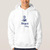 Newport Segelsport, Blue Anchor auf Weiß Hoodie (Vorderseite)