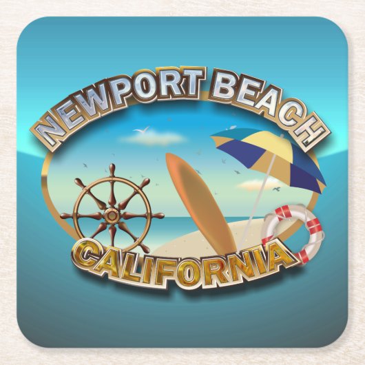 Newport-Strand, Kalifornien Rechteckiger Pappuntersetzer (Vorderseite)