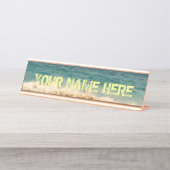 Newport-Strand "nennen mich durch Ihr Namens " Schreibtischnamensplakette (Vorderseite )
