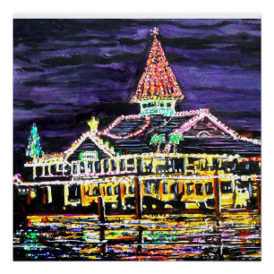 Newport-Strand-Weihnachten Poster