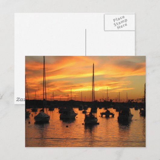 Newport Sunset Postkarte (Vorne/Hinten)