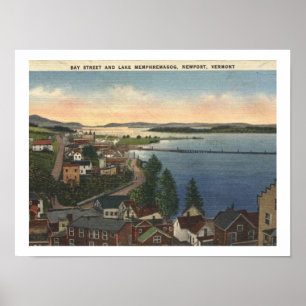 Newport VT Lake Memphremagog Vintager Stil der 40e Poster
