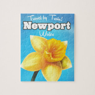 Newport Wales Vintag Daffodisches Reiseplakat Puzzle