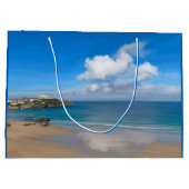 Newquay Bay im Sommer Große Geschenktüte (Rückseite)