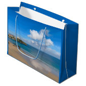 Newquay Bay im Sommer Große Geschenktüte (Vorderseite Schrägansicht)
