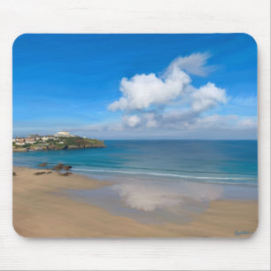 Newquay Bay im Sommer Mousepad