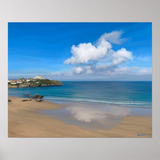 Newquay Bay im Sommer Poster (Vorne)