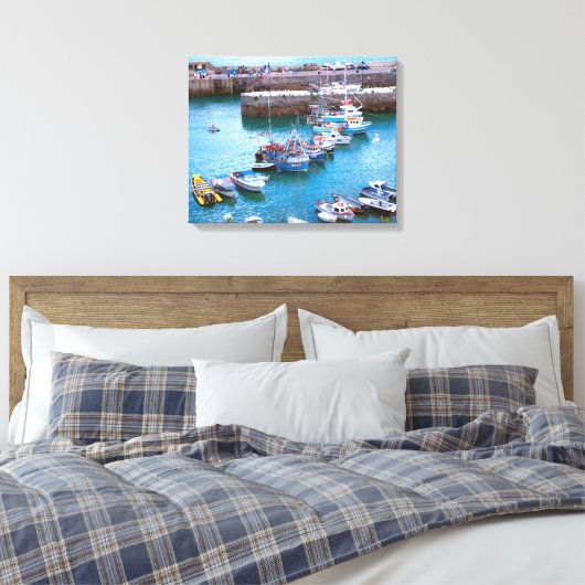 Newquay Boote Leinwanddruck (Insitu (Schlafzimmer))