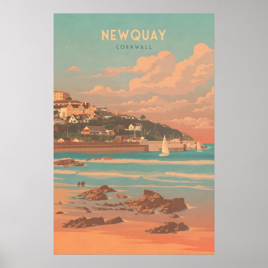 Newquay Cornwall Reiseplakat Poster (Vorne)