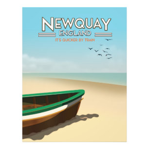 Newquay England Vintage-Reiseplakat für die Küste Fotodruck