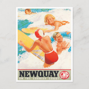 Newquay Großbritannien Vintage-Reisepostkarte Postkarte