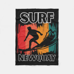 Newquay Surf Retro Cornwall Surfen Und Strand-Vibe Fleecedecke