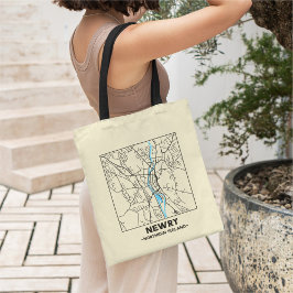Newry, Northern Ireland City Map Tote Bag Tragetasche