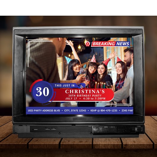 News Foto 30. Geburtstag Party Einladung