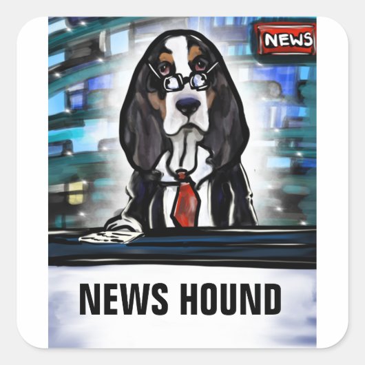 NEWS HOUND QUADRATISCHER AUFKLEBER (Vorderseite)