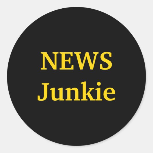 News Junkie _1 Runder Aufkleber (Vorderseite)