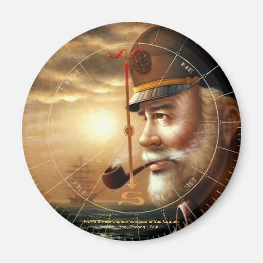 NEWS & Map Captain/Kompass oder Sea Captain Magnet (Vorne)