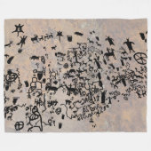 News Paper Rock Petroglyphs Fleecedecke (Vorderseite (Horizontal))