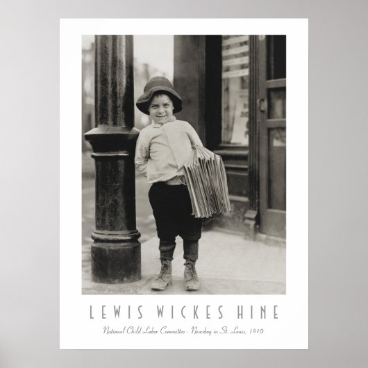 Newsboy in St. Louis von Lewis Wickes Hine Poster (Vorne)