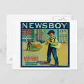Newsboy Orange LabelRedlands, CA Postkarte (Vorne/Hinten)