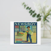 Newsboy Orange LabelRedlands, CA Postkarte (Stehend Vorderseite)
