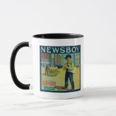 Newsboy Orange LabelRedlands, CA Tasse (Links)