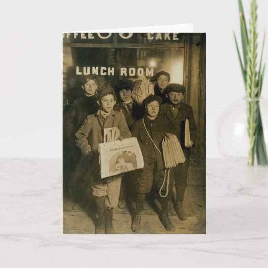 NEWSBOYS in New York Wende des Jahrhunderts Karte (Vorderseite)