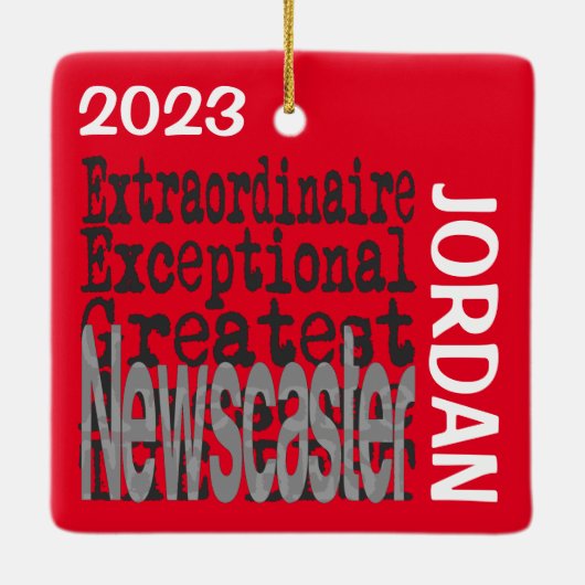 Newscaster Extraordinaire CUSTOM Keramikornament (Rückseite)
