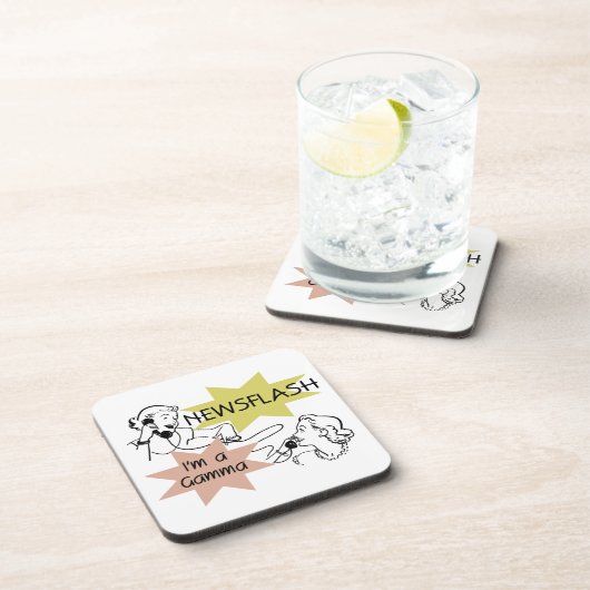 Newsflash Ich bin ein Gamma-Geschenk Getränkeuntersetzer (Rechte Seite)