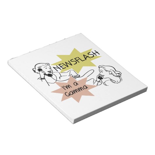 Newsflash Ich bin ein Gamma-Geschenk Notizblock (angewinkelt)