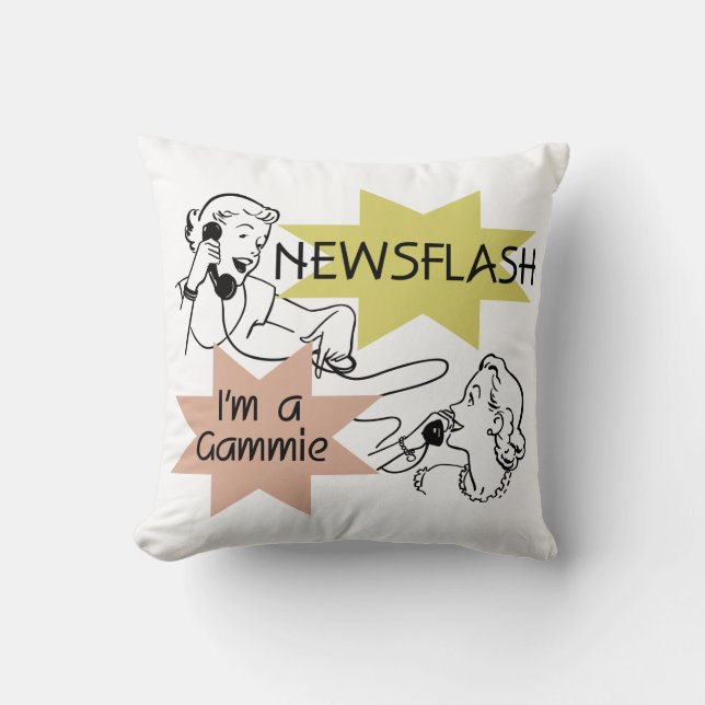 Newsflash Ich bin ein Gammie-Geschenk Kissen (Vorderseite)
