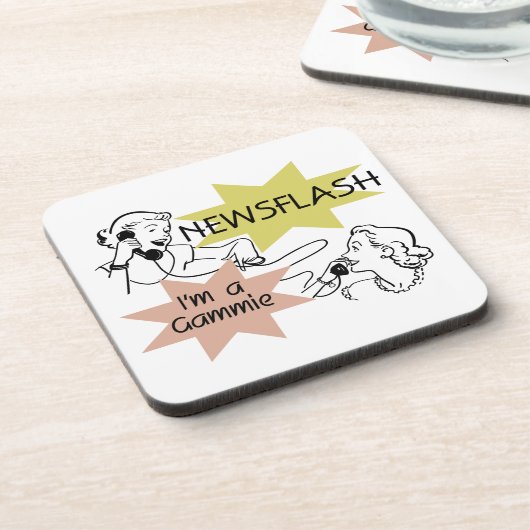 Newsflash Ich bin ein Gammie-Geschenk Untersetzer (Linke Seite)