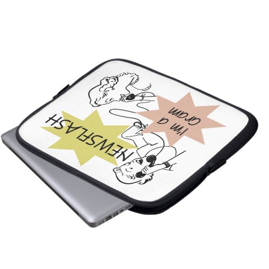 Newsflash Ich bin ein Gram Geschenke Laptopschutzhülle (Vorne Knopf)