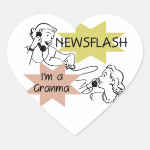 Newsflash Ich bin ein Granma-Tshirts und Geschenke Herz-Aufkleber