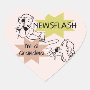 Newsflash Ich bin ein Oma T - Shirt und Geschenke Herz-Aufkleber