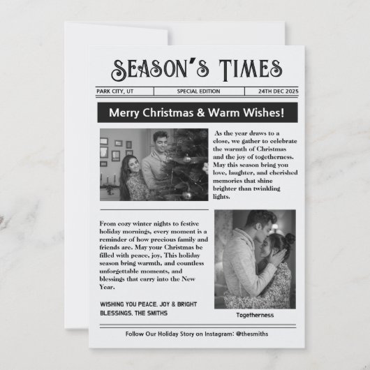 Newsletter Arch Multi Foto Weihnachten Schwarz-wei (Vorderseite)