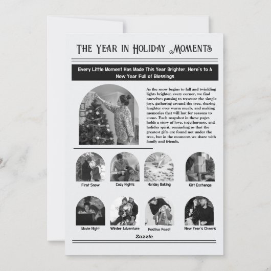 Newsletter Arch Multi Foto Weihnachten Schwarz-wei (Rückseite)