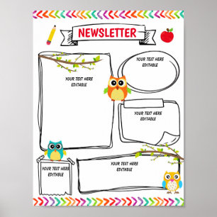 Newsletter-Bearbeitung für Klassenräume Poster