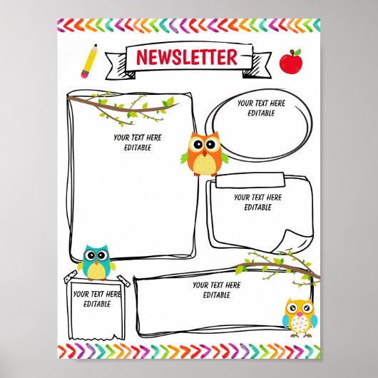 Newsletter-Bearbeitung für Klassenräume Poster (Vorne)
