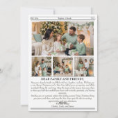 Newsletter der Weihnachtszeit-Familie Foto Feiertagskarte (Rückseite)