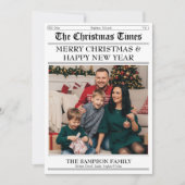 Newsletter der Weihnachtszeit-Familie Foto Feiertagskarte (Vorderseite)