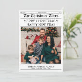 Newsletter der Weihnachtszeit-Familie Foto Feiertagskarte (Stehend Vorderseite)